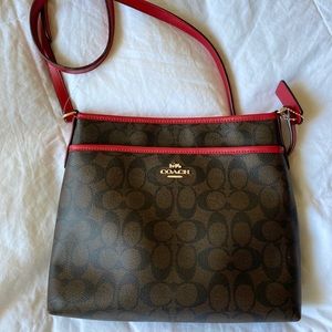 COACH Signature Jacquard Stripe Zip File Bag